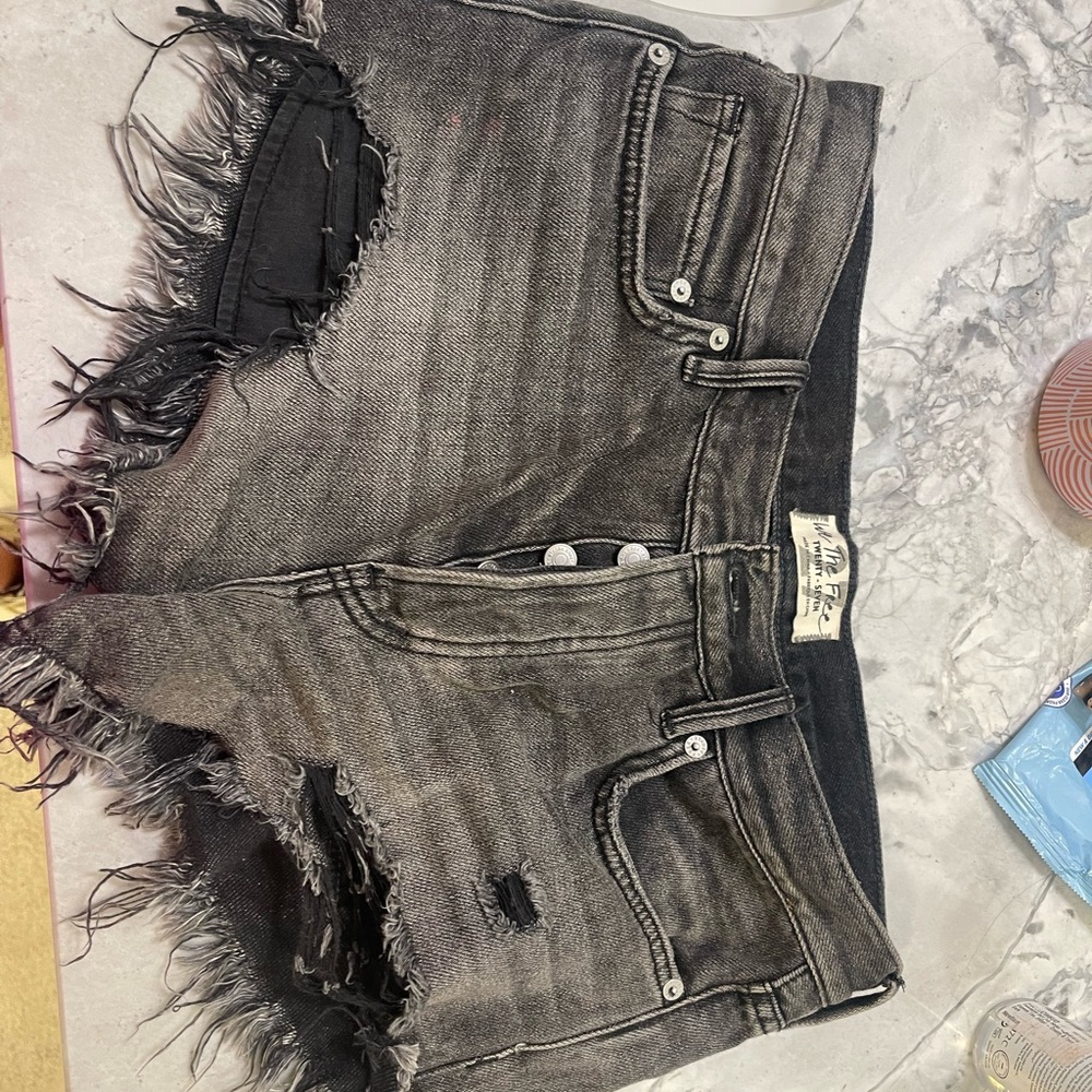 Free people black jean shorts